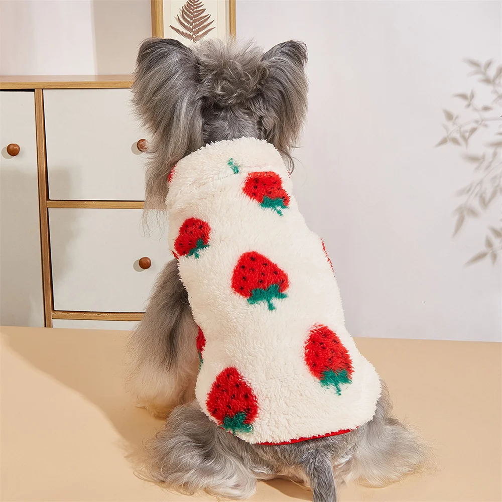 Chaqueta polar con estampado de dibujos animados para perros y cachorros, chaleco para perros pequeños, ropa cálida de invierno para mascotas, chaleco de Yorkshire maltés, ropa para mascotas - imagen 4