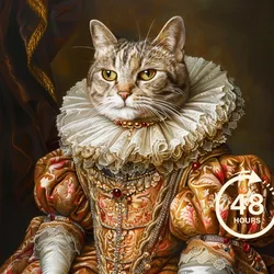 ATUBAN Retrato de mascota real personalizado, Retrato de mascota, Retrato de perro real, Regalo de retrato de mascota, Retrato de mascota renacentista, Regalo del Día de San Valentín