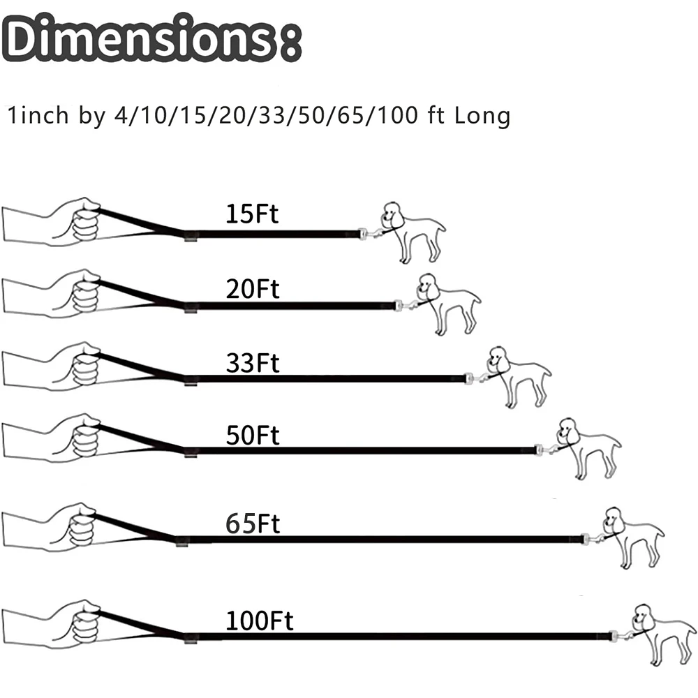 Cordón largo de nailon para perros, entrenamiento de rastreo, correa para mascotas de 3m, 6m, 10m, 15m, 20m y 30m, ideal para juegos al aire libre, acampar o patio trasero - imagen 4
