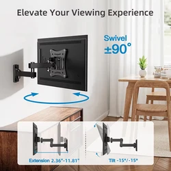 Soporte TV movimiento completo 10-32 pulgadas VESA 100x100