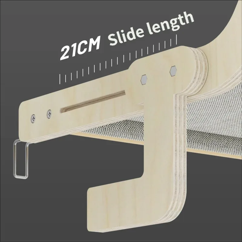 Cama para gatos amplia para ventana con marco de madera colgante - imagen 2
