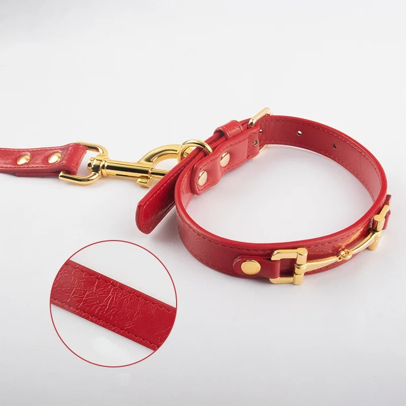 Collar para mascotas de cuero PU suave para perros pequeños, medianos y grandes, Collar ajustable para mascotas para caminar a diario, Collar impermeable para cachorros con 5 agujeros - imagen 2