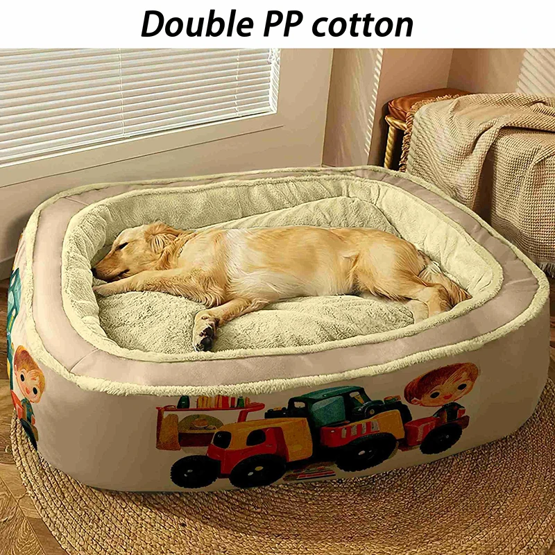 Camas cálidas de invierno para perros grandes, sofá de lujo, cama ortopédica suave para perros, camas para perros medianos lavadas desmontables, suministros para mascotas para todas las estaciones - imagen 3