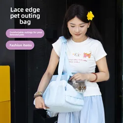 Bolsa de encaje para Gato, bolsas para perros pequeños, bolsas transpirables para perros y gatos, bolso de hombro portátil, productos para mascotas