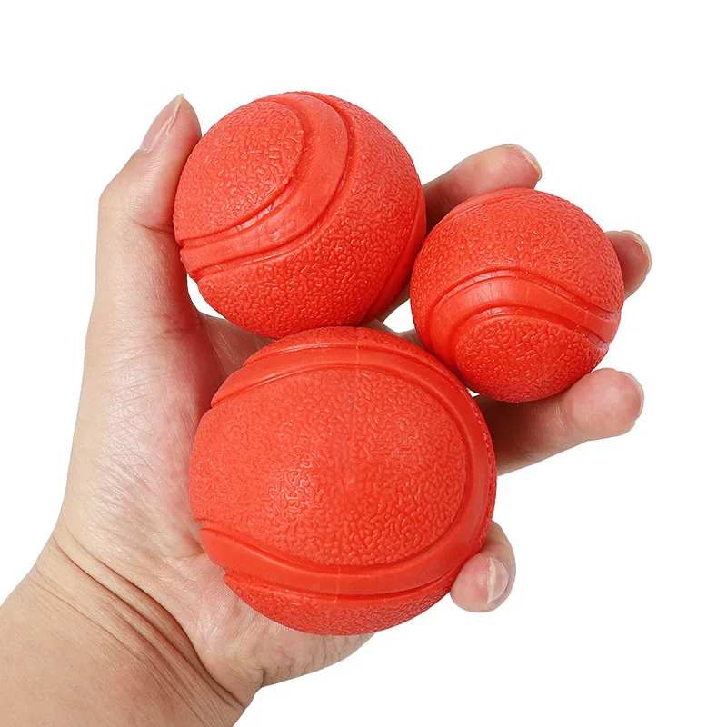 Juguete para perros, pelota de goma resistente a mordeduras, juguete para perros, cachorro, peluche, Pitbull, Color rojo, bola sólida, S-L, suministros para mascotas