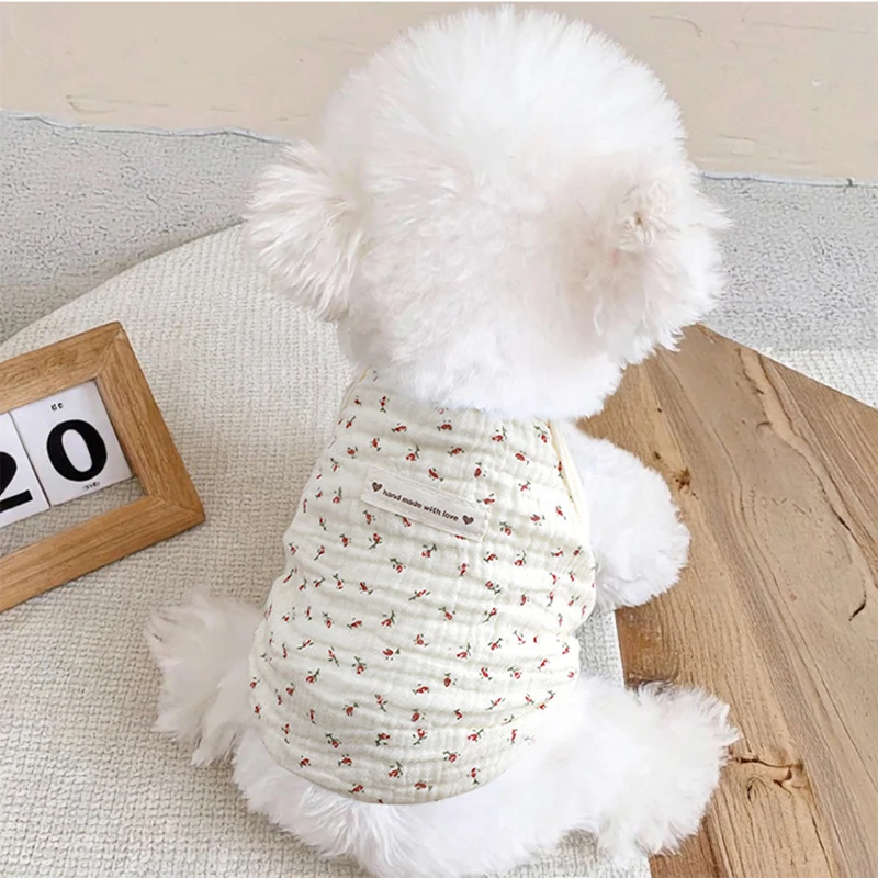 Ropa con estampado bonito para perros, chaleco transpirable para mascotas, ropa suave y cómoda para cachorros, disfraces para Chihuahua y Yorkies, primavera y verano - imagen 3