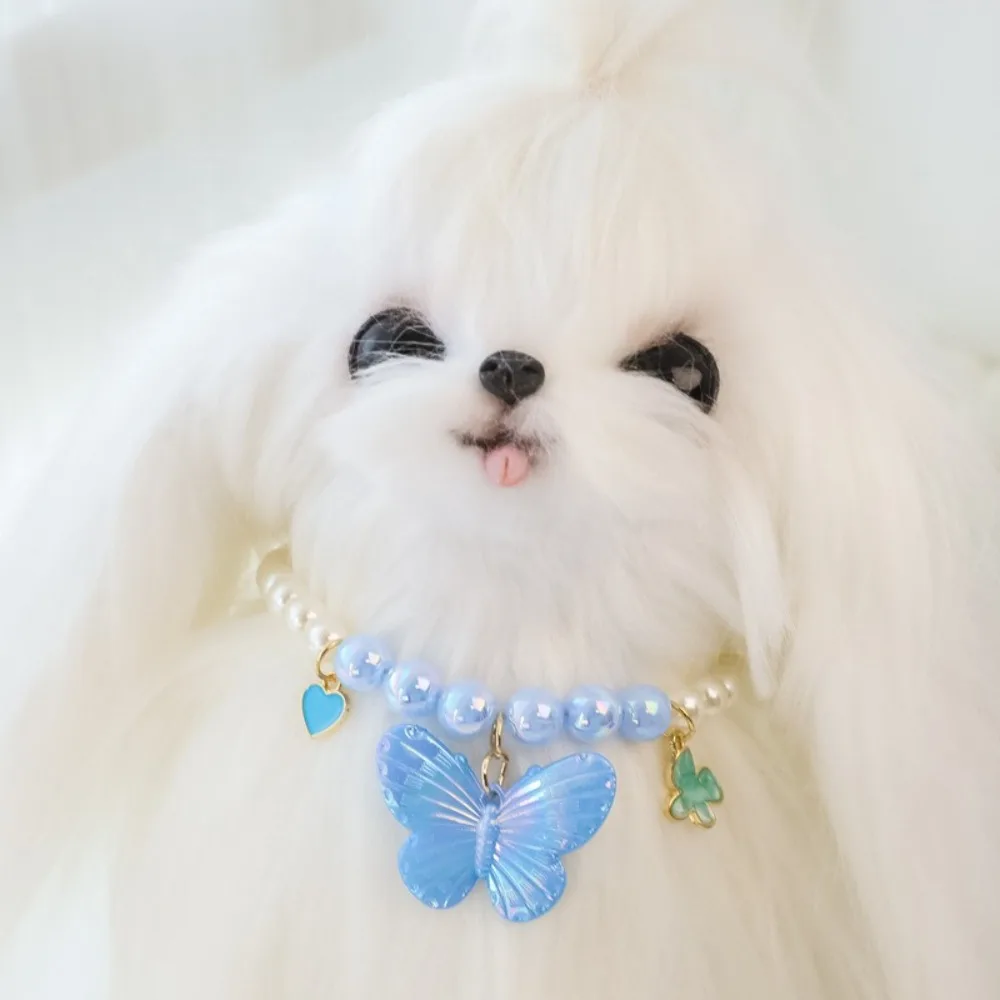 Collar de perlas silencioso para gato y perro pequeño con lazo corazón - imagen 3