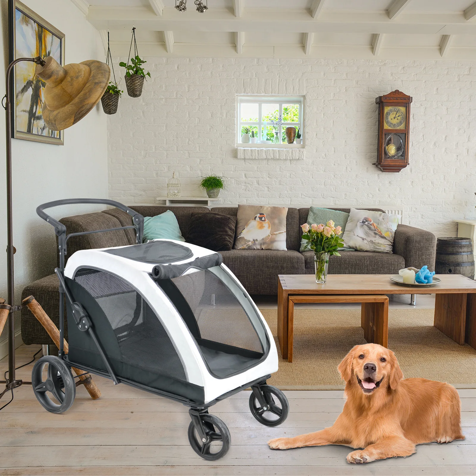 Cochecitos grandes para mascotas, carrito grande para perros, cochecitos para perros que caminan, carrito de empuje para mascotas, Scooter - imagen 3