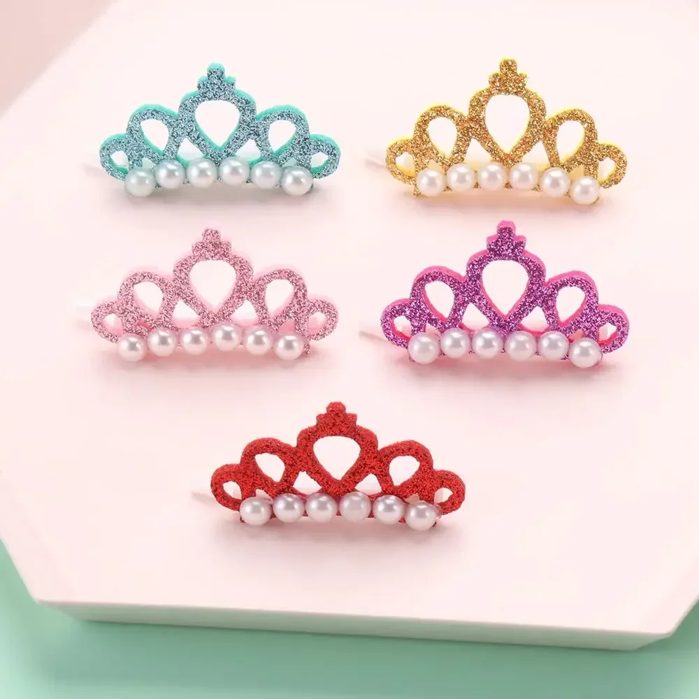 Pinzas para el pelo para perros pequeños, lazos con forma de corona de perlas de imitación, decoración bonita para la cabeza para mascotas, pinzas para el pelo, lazo para el cuidado de gatos, accesorios para mascotas - imagen 3