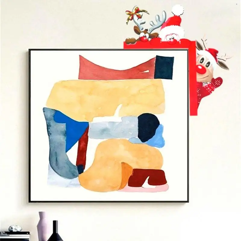 Decoración de marco de puerta de Navidad, adornos de madera de alce de Papá Noel, colgante, decoraciones navideñas para el hogar, Año Nuevo - imagen 4