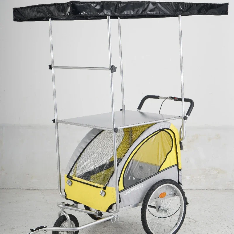 Carro para mascotas en vivo para senderismo al aire libre, carrito de equipaje de viaje de larga distancia con dosel de rueda Universal, remolque para mascotas - imagen 5