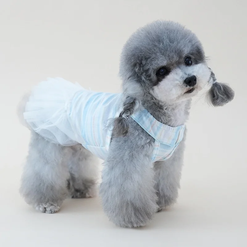 Vestido tutú con falda tweed y encaje para perro - imagen 4