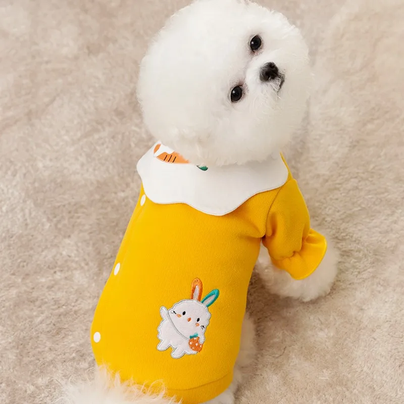 Ropa para perros de dibujos animados, bonito bolso con pajarita, ropa para mascotas para perros pequeños, disfraces para cachorros y gatos, abrigo, suéter cálido de felpa para Chihuahua - imagen 5