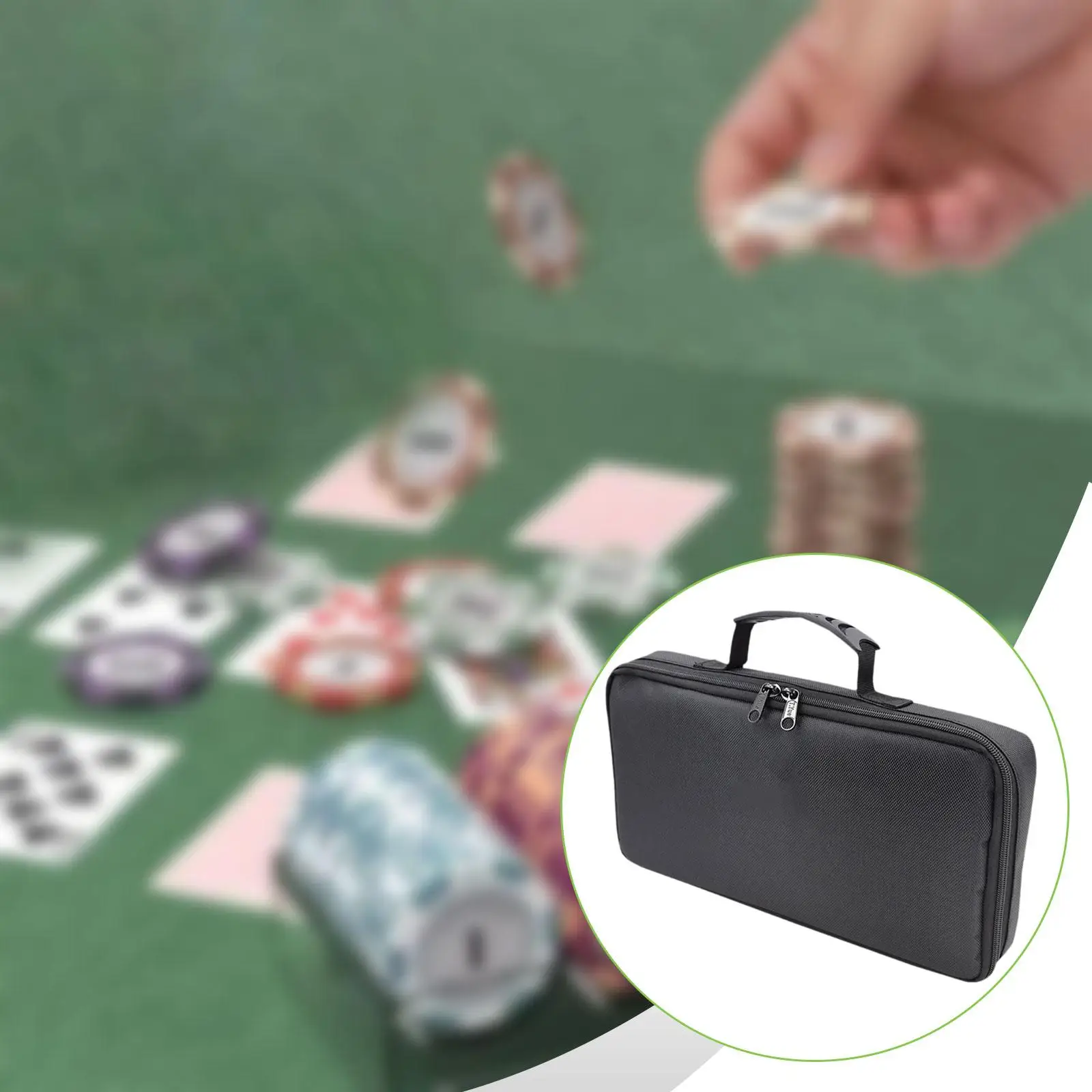 Bolsa de almacenamiento para juegos, bolso con Chip de arcilla, accesorios Premium, tela Oxford de gran capacidad con 7 compartimentos y asa - imagen 4