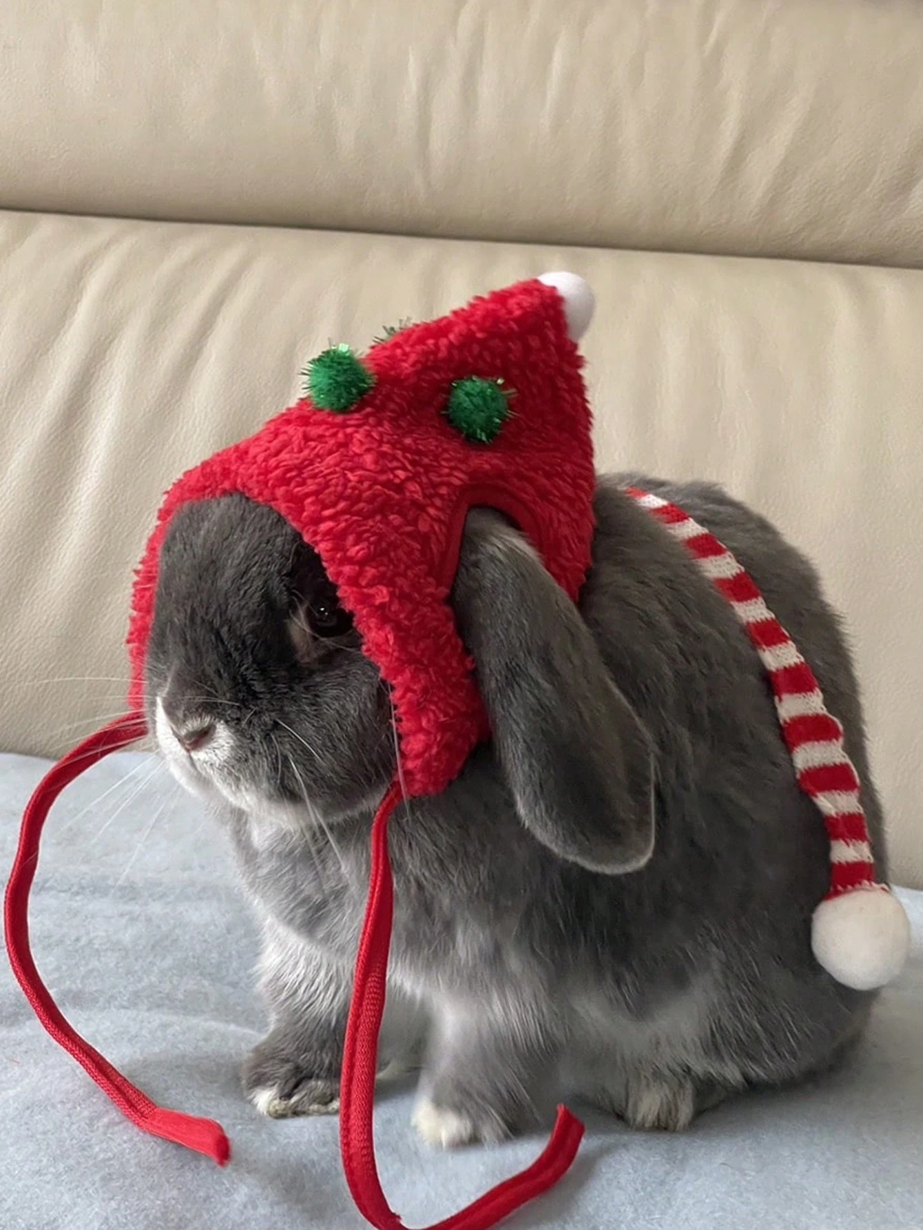 1 pieza de sombrero de árbol de asta de mascota de Navidad, sombrero de perro peludo para decoraciones de fiesta de Navidad de gato/perro, adecuado para mascotas pequeñas a medianas - imagen 4