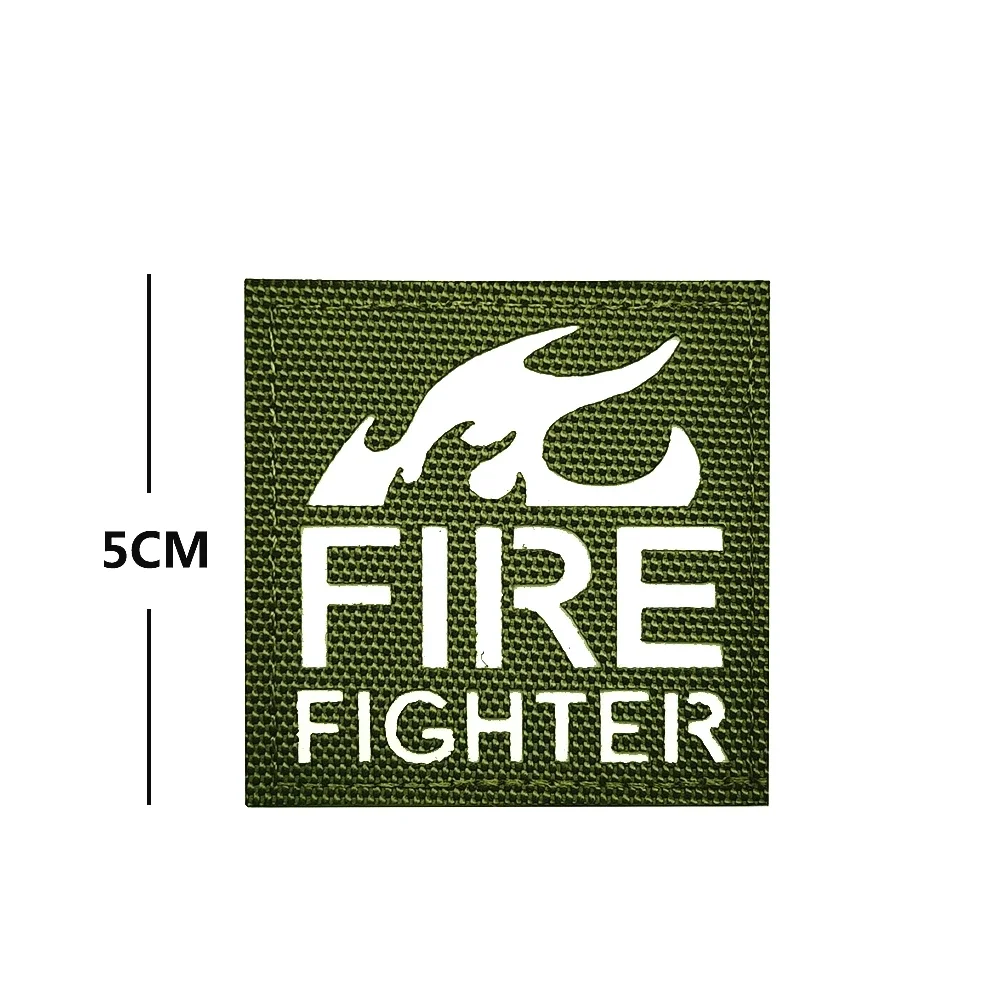 Parche reflectante de bombero, insignia para brazalete, aplique, adorno decorativo que brilla en la oscuridad, parches tácticos militares IR, 5 colores - imagen 5
