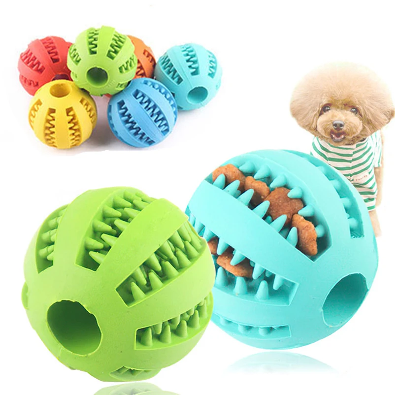 Juguete interactivo perros mascotas bola goma natural 7cm perros bolas fugas bolas limpieza dental perros gatos juguetes masticar accesorios perros - Vista principal del juguete
