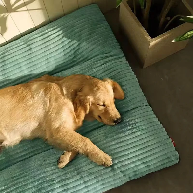 Cama suave para perros, estera para dormir cálida para perros, estera de pana para mascotas para perros pequeños, medianos y grandes, cama extraíble para cachorros, suministros para mascotas