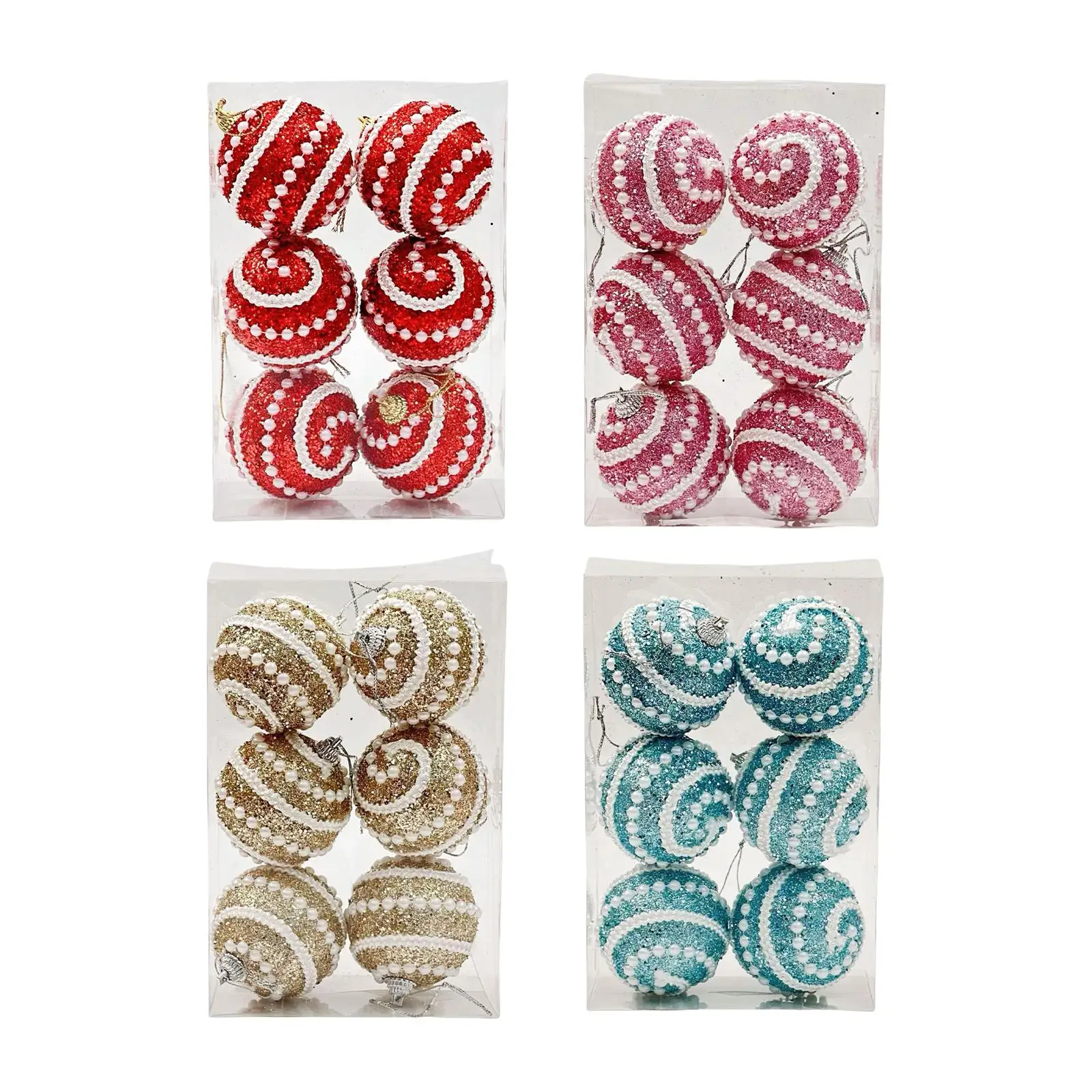 6x adornos navideños para colgar adornos de bolas navideñas colgantes de espuma para