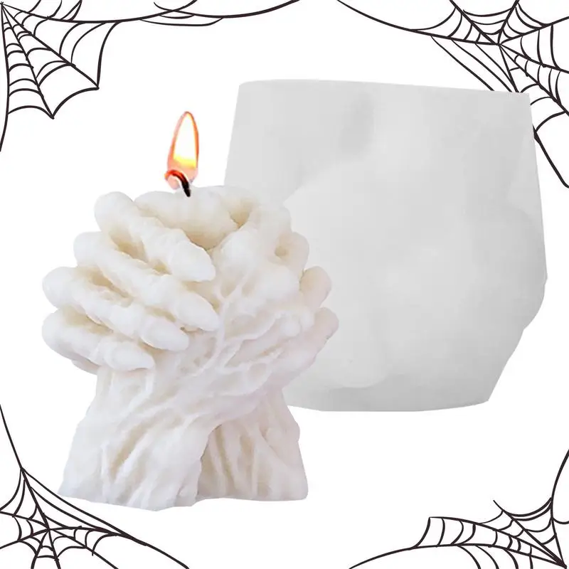 Molde de vela de mano de silicona 3D, moldes de silicona de lucha de brazo, molde de vela perfumado creativo, molde de cera, moldes de jabón para helado DIY - imagen 4