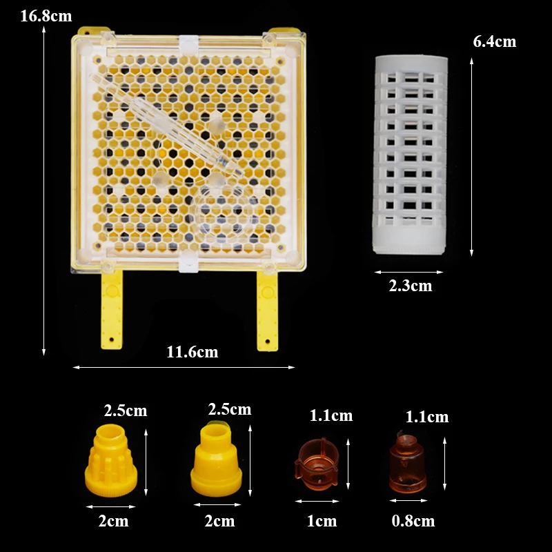 1 Juego de Kit de cría de abejas reina, Jenter alemán, tazas de células de abeja, jaula de movimiento de Larva, suministros de cría de apicultura - imagen 3