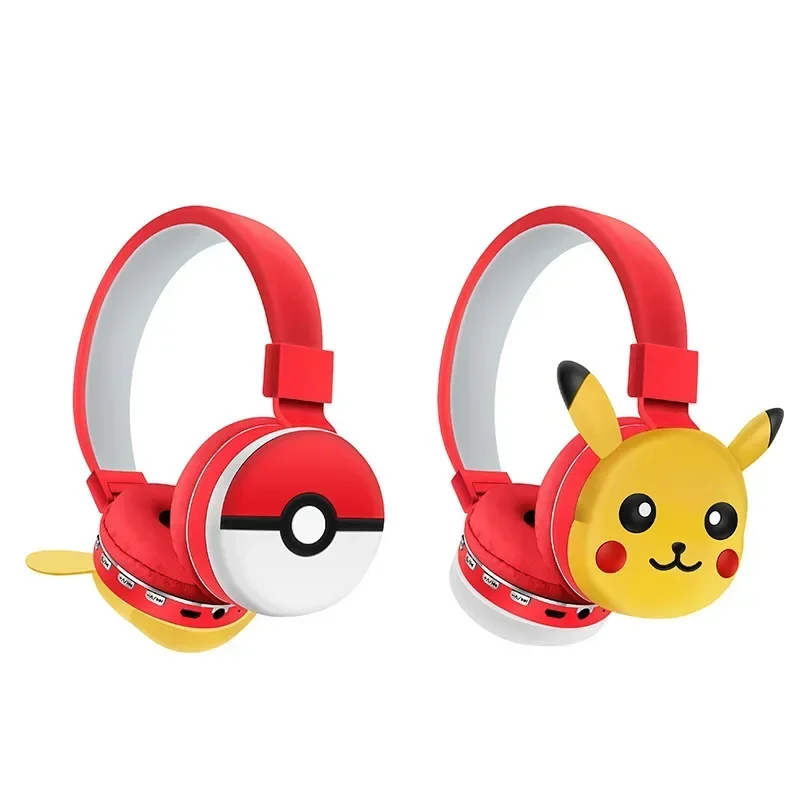 Anime Pikachu Go auriculares Bluetooth auriculares inalámbricos auriculares estéreo de dibujos animados con micrófono Hottie Y2k regalos de moda para niños - imagen 4