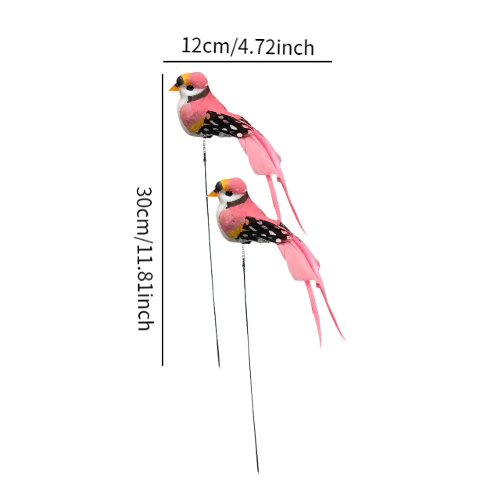 2Pcs Birds Garden Stakes Bird Statue Lifelike Animal Statue Bird Garden Decor Bird Ornament for Lawn Decoration Backyard Path