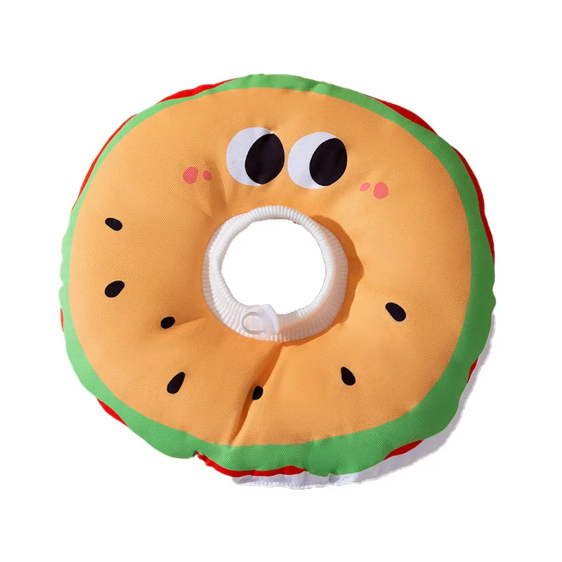 Collar para gato con hamburguesa, esterilización, protección antilamer, capucha ajustable, suministros para perros y mascotas