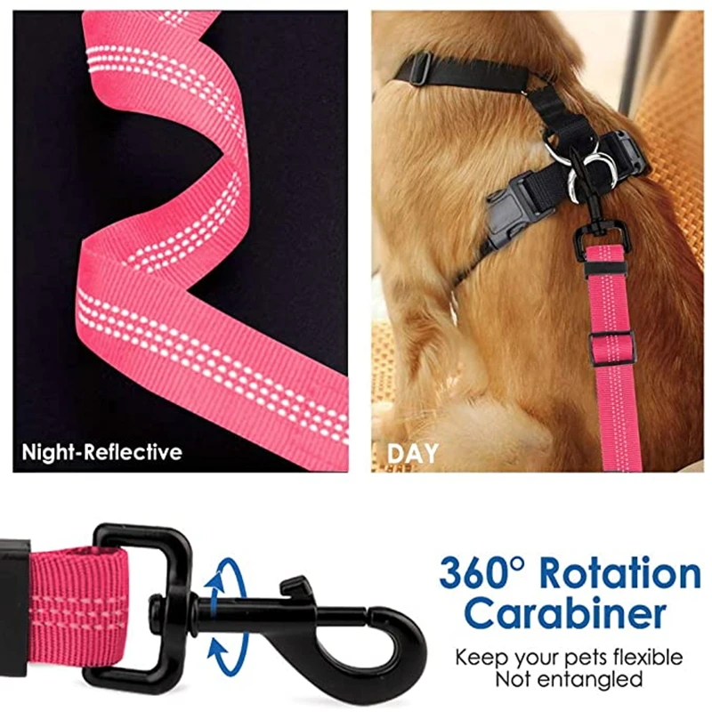 Correa de seguridad de coche para perro, correa elástica retráctil para viaje, suministros de seguridad para vehículos grandes - imagen 5