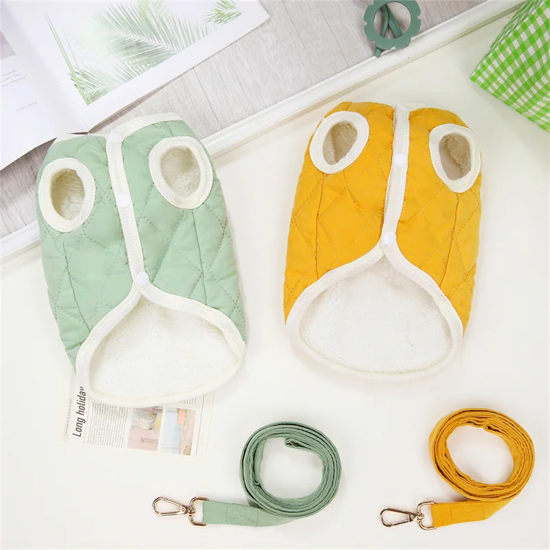 Abrigo cálido de invierno para gatos, ropa para mascotas con estampado bonito y anillo de tracción, traje para mascotas con cuerda para caminar para gatito siamés Sphynx - imagen 4