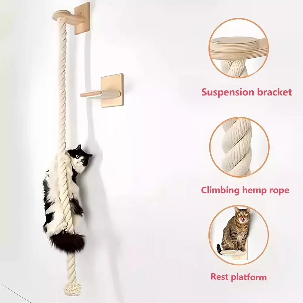 Rascador de pared para gatos con escalones, cama, casa y torre - imagen 4