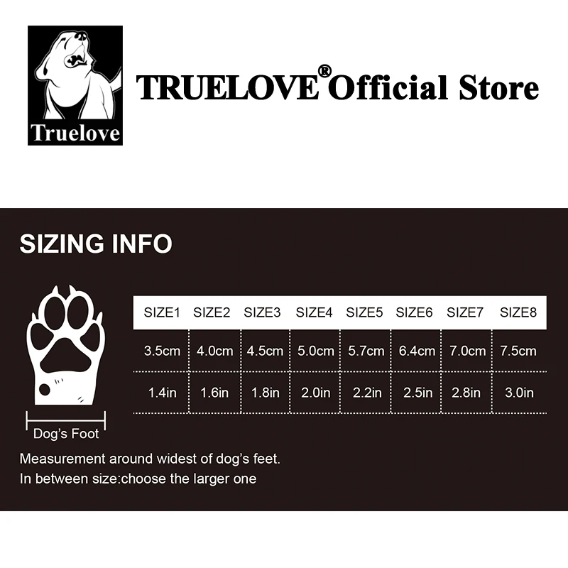 Truelove-zapatos para perros, botas y protectores de patas para perros grandes y medianos, impermeables, con suela de TPR, para invierno, día nevado, TLS3963 - imagen 5