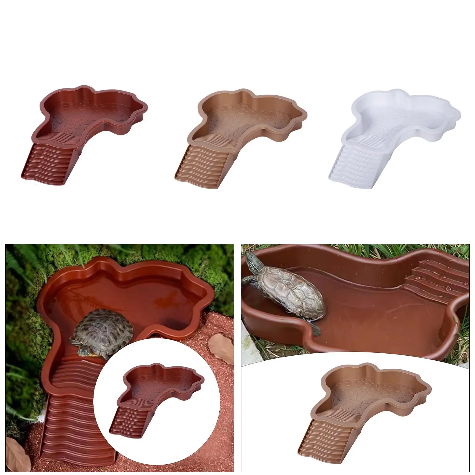 Reptile Bathing Pool Large Turtle Bath for Scorpion Tortoise Bearded Dragon