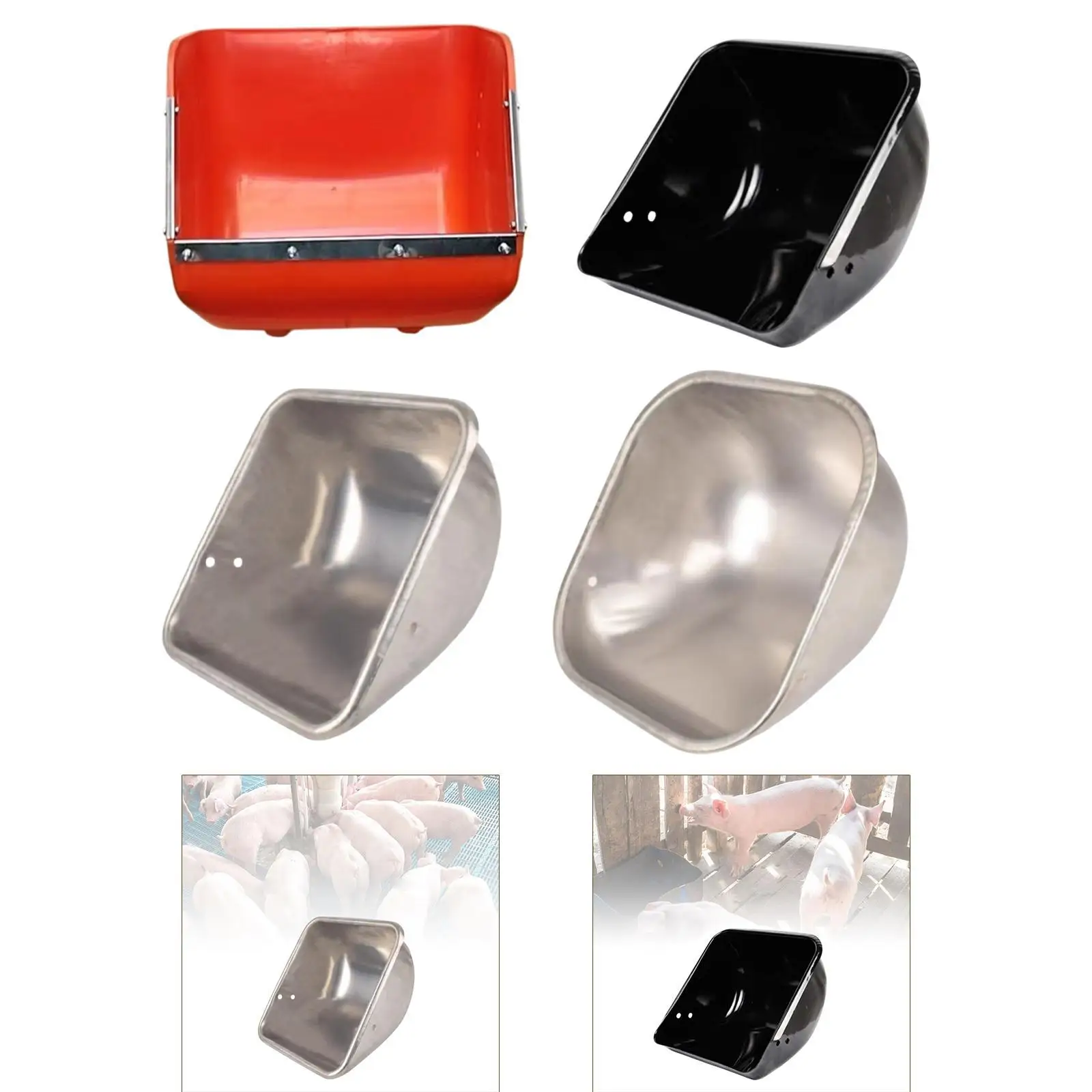Pig Feeding Trough Sow Feeder Bowl Pig Waterer, Easy to Install Fodder Container Large Capacity Feed Bowl Pig Feeder