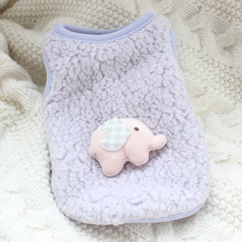 Ropa de invierno sin mangas con dibujos animados para mascotas, chaleco cálido grueso con patrón de animales para gatitos y cachorros, ropa anticaída para mascotas - imagen 4