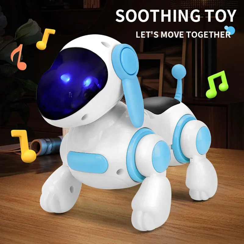 Juguete robótico interactivo para perros con luz, sonido y música