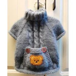 Suéter de oso con bolsillo para perros pequeños y medianos – Jersey cálido de peluche