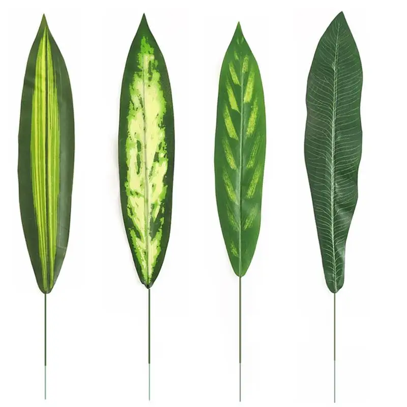 Plantas artificiales de palma para decoración del hogar, hojas de palma Tropical grandes de imitación para cocina, fiesta, boda, 20 unidades - imagen 3