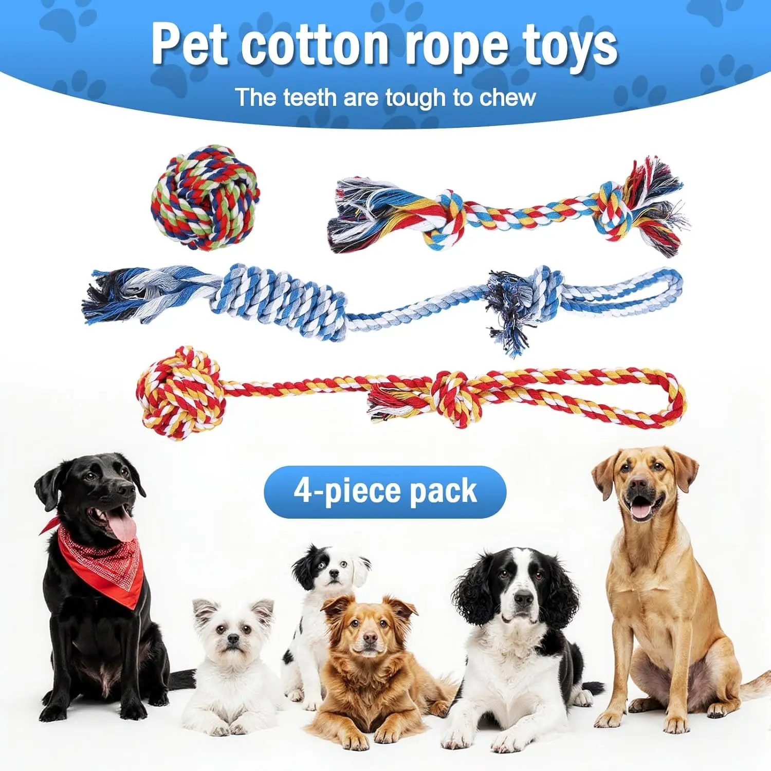 Juguetes interactivos de cuerda con nudos para cachorros - imagen 4