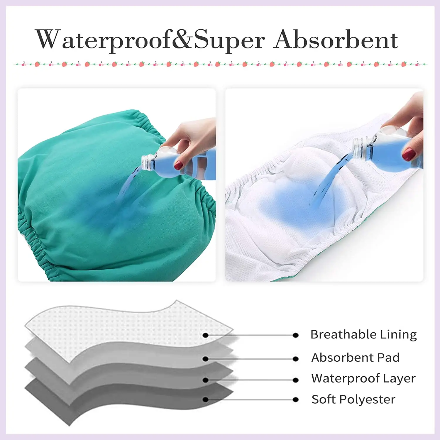 Paquete de 3 bandas para el vientre para perros, pañales lavables y reutilizables para perros, bragas envolventes para perros y gatos de alta absorción, pañales para incontinencia de mascotas - imagen 5