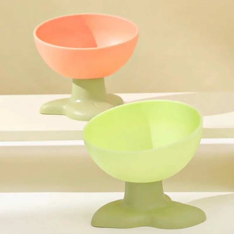 Cuenco para gatos con flores para mascotas, plato de agua y comida de cerámica, bonito cuenco alimentador para mascotas, suministros antideslizantes para gatos, cachorros y gatitos, mascotas pequeñas - imagen 2