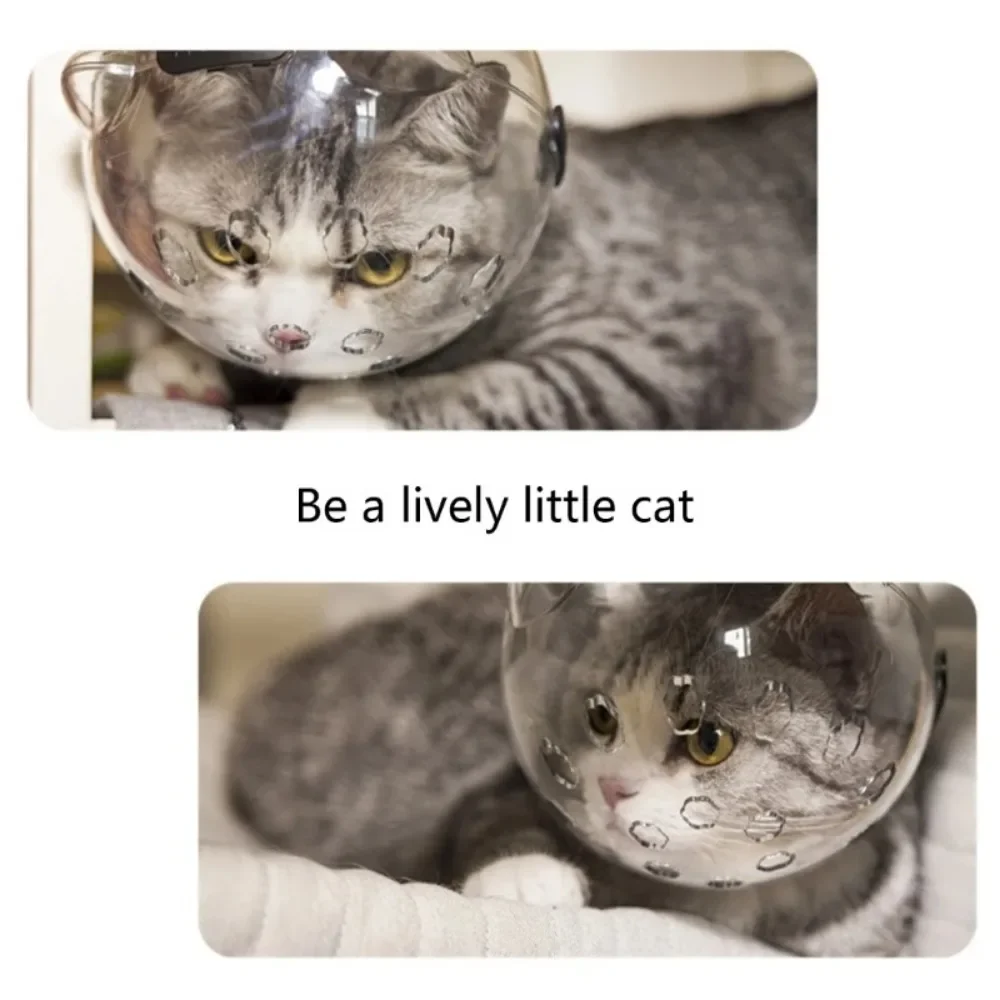 Cubierta de bozal con capucha espacial para gatos, Collar antimordeduras, protección antilamer, transpirable y cómoda, 1 ud. - imagen 4