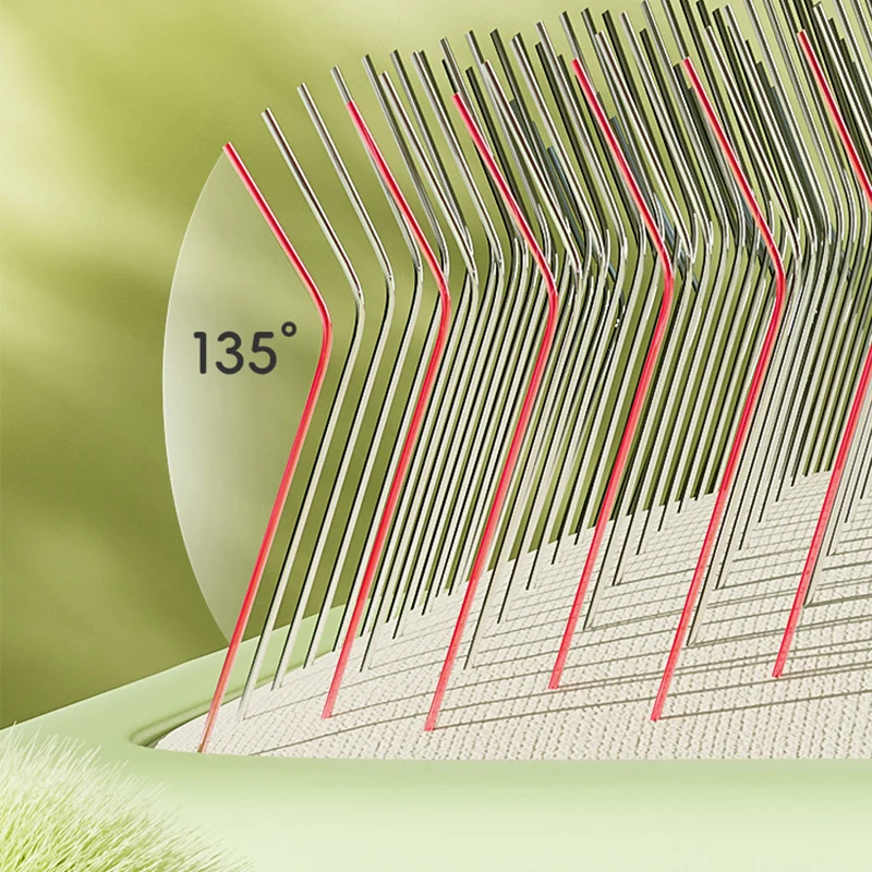 HOOPET-peine para gatos, peine para tirar del pelo, cepillo para el pelo para mascotas, pelo especial para perros y gatos, peine con aguja, artefacto, suministros para perros Bichon de peluche - imagen 5