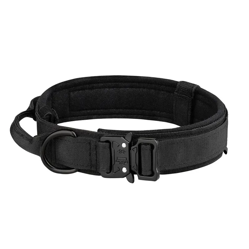 Productos para mascotas, Collar táctico para perros al aire libre, hebilla de Metal, Collar de nailon transpirable, Collar de entrenamiento para perros medianos y grandes - imagen 4
