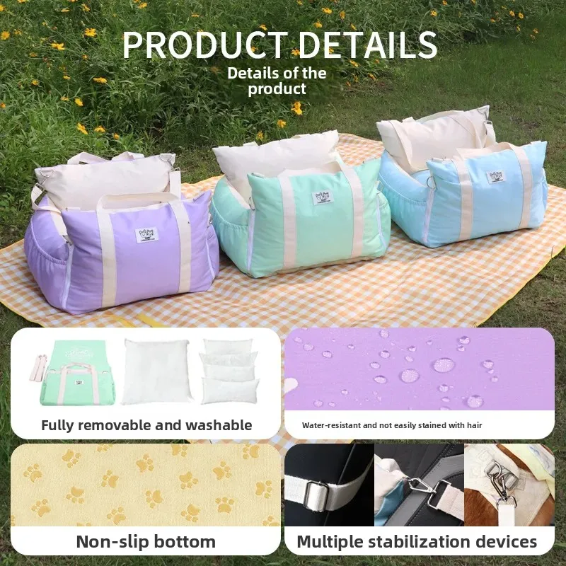 Asiento fijo para coche para mascotas, perrera para salir, resistente a la suciedad, fácil de limpiar, nido para gatos al aire libre, bolsa para coche, productos para mascotas