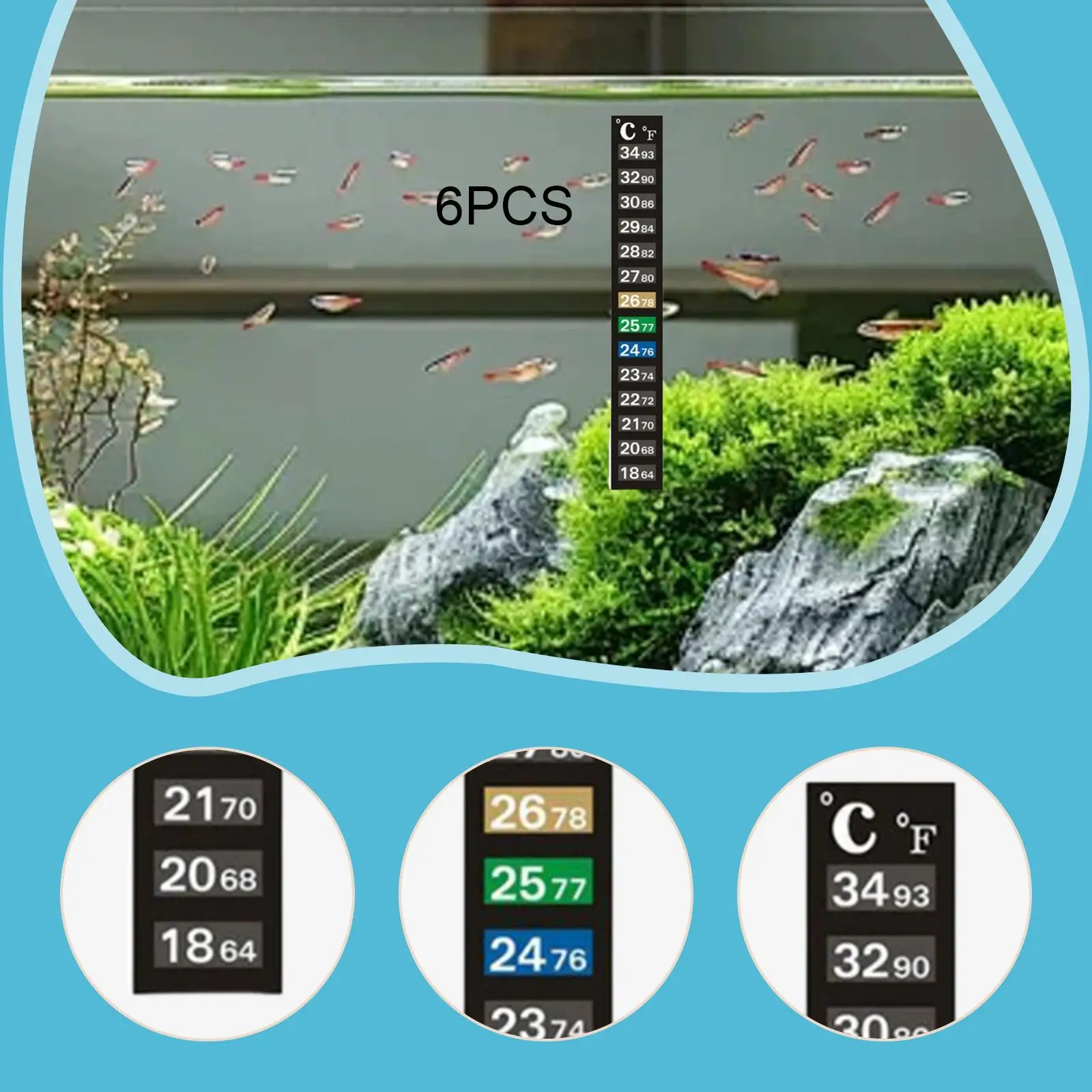Pegatina para termómetro de acuario, medidor de temperatura profesional, calcomanía para pecera para un calentamiento eficiente del acuario - imagen 5