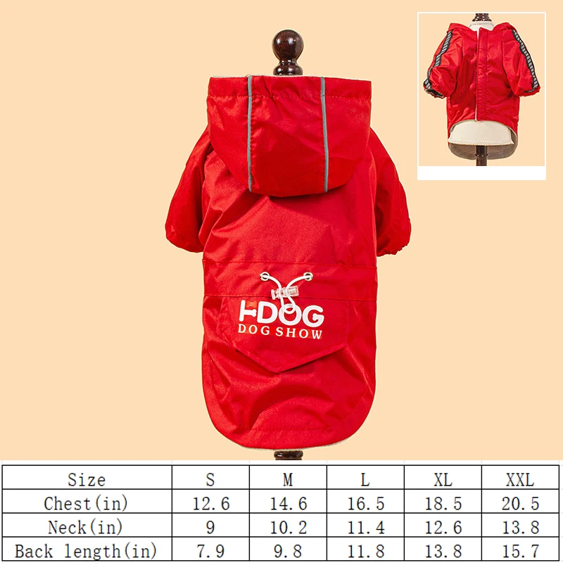 Chubasquero impermeable para perros con sombrero reflectante, chaqueta para perros de algodón Extra, ropa para gatos, ropa para mascotas