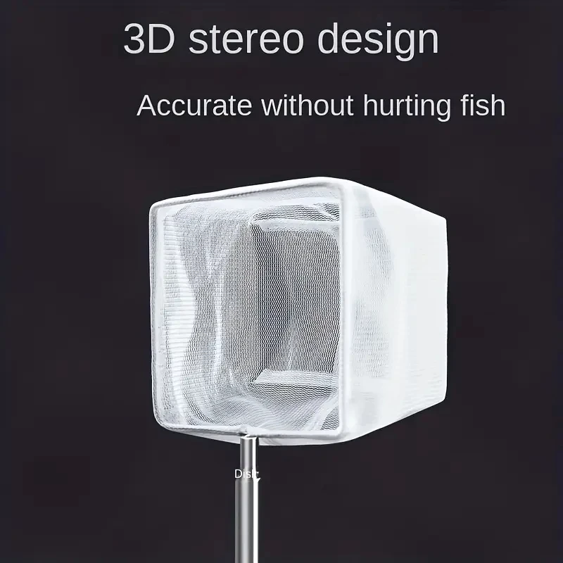 Mango cuadrado redondo de acero inoxidable, red de inmersión para acuario, equipo de pesca para atrapar peces ornamentales, tanque de camarones, accesorios limpios - imagen 2