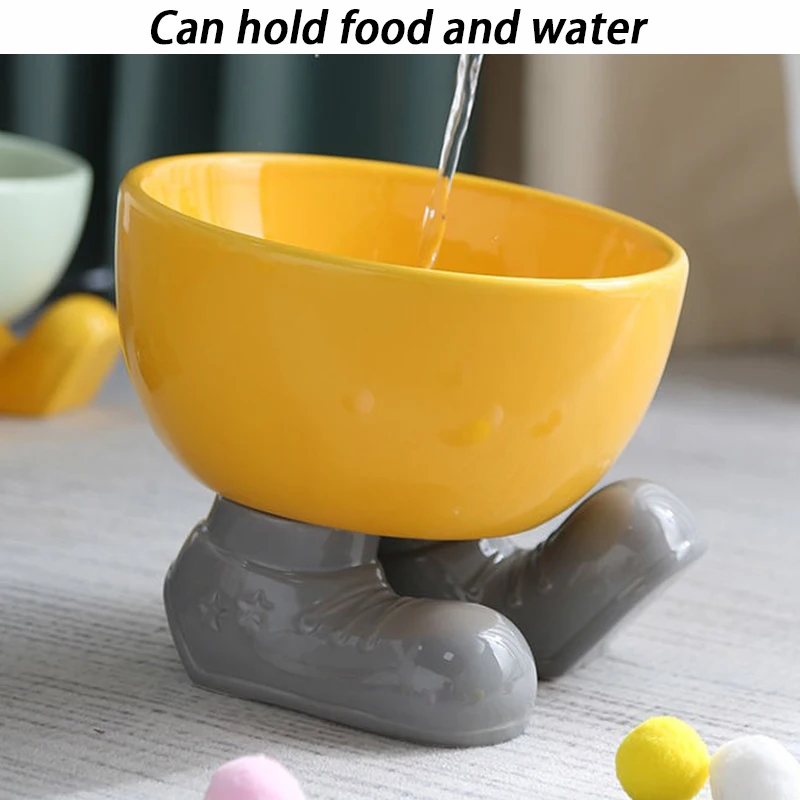 Cuenco de cerámica con patas altas para perros, cuenco portátil con protección de la columna Cervical y agua para alimentos, cuencos para beber de gran calibre, suministros para mascotas - imagen 3