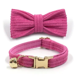 Collar antiescape para gata magenta con campanita y lazo
